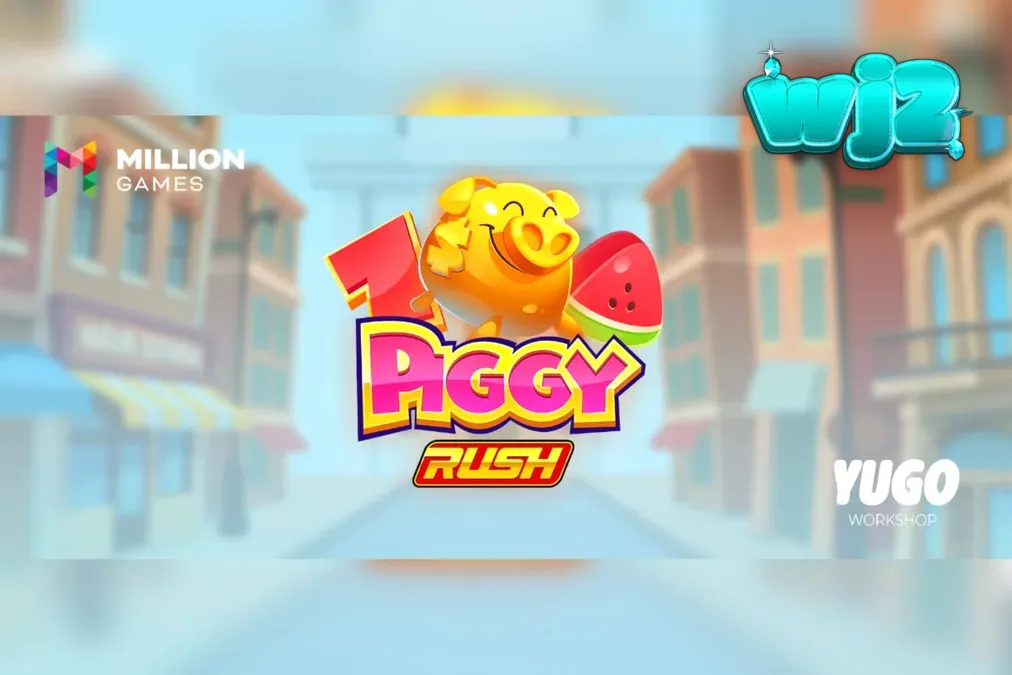 Piggy Rush স্লট গেমের রঙিন খামারবাড়ি এবং পিগি থিমযুক্ত ইন্টারফেস